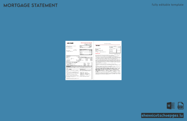 US-IBC-Bankhypothekenabrechnung im Word- und PDF-Format, 3 Seiten 1,-2 Beispielvorschau